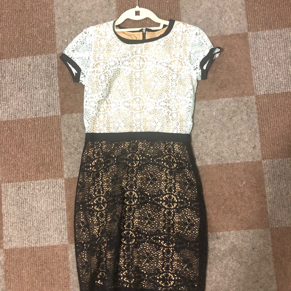 Bailey 44 two tone dress, light blue and black, lace, worn once!